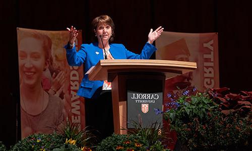 The President speaking at an event